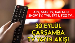 30 Eylül Çarşamba TV yayın akışı, bu akşam televizyonda hangi diziler var? 