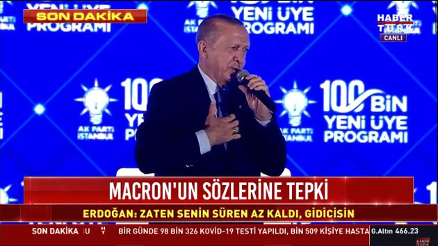 Cumhurbaşkanı Erdoğan Macron'a yüklendi: Bak sen zaten gidicisin