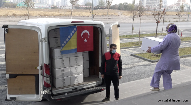 Kayseri'den Mostar'a 50 bin maske ve hijyen malzemesi