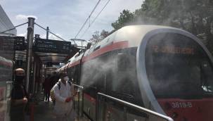 Kayseri raylı sistemde 13 bin 279 litre dezenfektan kullanıldı