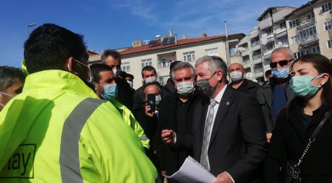CHP Milletvekili Çetin Arık, Develi'de grev yapan işçilere destek verdi