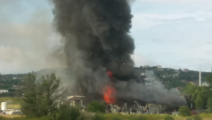 Çatalca Geri Dönüşüm Merkezi'nde yangın çıktı