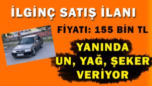 İlginç 2. El araba satışı: 18 litre ayçiçeği yağı, 5 kg un, 5 kg şeker ikramı!