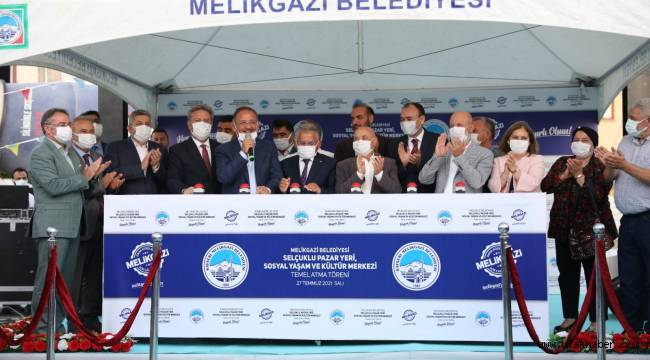 Melikgazi'de Selçuklu Pazar Yeri, Sosyal Yaşam ve Kültür Merkezi'nin temeli atıldı