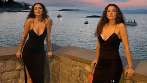 Burcu Özberk, derin dekoltesi ile gündeme oturdu