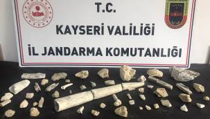 Kayseri'de, kaçırılmak istenen fildişi fosilleri ele geçirildi