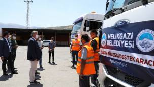 Melikgazi Belediyesi'nden Muğla'daki yangın bölgesine destek