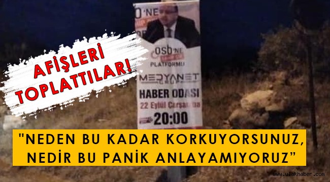 Kayseri OSB yönetiminin afişe dahi tahammülü yok!