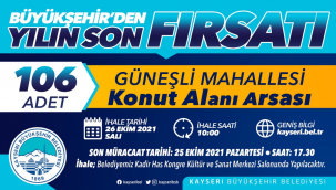 Kayseri Büyükşehir Belediyesi'nden konut arsası ihalesi