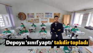 İncesu'da görev yapan öğretmen, depoyu sınıf yaptı