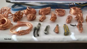 Kayseri'de kablo hırsızı 3 kişi yakalandı