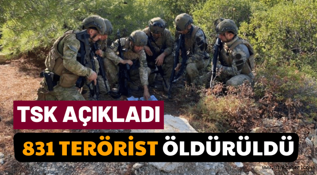 Türk Silahlı Kuvvetleri 831 teröristin öldürüldüğünü açıkladı