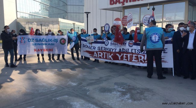 Kayseri'de sağlık çalışanlarının iş bırakma eylemi