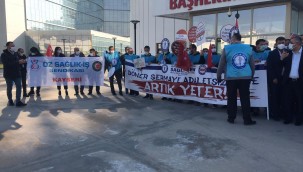 Kayseri'de sağlık çalışanlarının iş bırakma eylemi