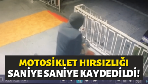 Motosiklet hırsızı güvenlik kamerasına yakalandı