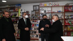 Başkan Büyükkılıç, kapı kapı esnafları ziyaret ediyor