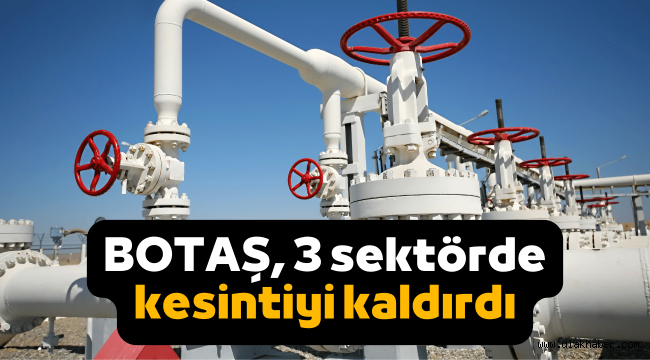 BOTAŞ, 3 sektörde doğalgaz kesintisini kaldırdı