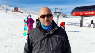 Erciyes Kayak Merkezi'nde hafta sonu yoğunluğu