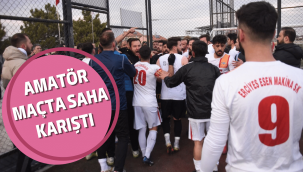Amatör futbol maçında saha karıştı polis müdahale etti