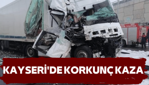 Kayseri'de 2 TIR ve kamyon birbirine girdi