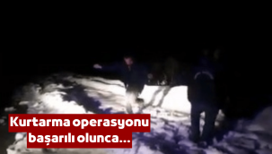 Mahsur kalan besicileri kurtaran ekipler böyle sevindi