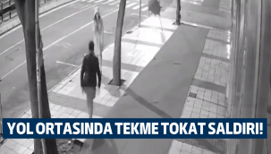 Yol ortasında kadına şiddet güvenlik kamerasına yansıdı!