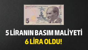 Paranın basım maliyeti, kendi değerini geçti: 5 TL, 6 TL'ye basılıyor!