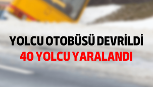 Yolcu otobüsü devrildi: 40 yaralı!