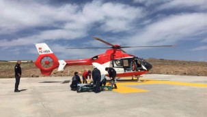 Felç geçiren hasta hava ambulansı ile hastaneye nakledildi