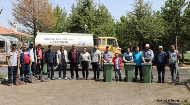 İncesu Belediyesi'nden mezarlıklarda bayram temizliği