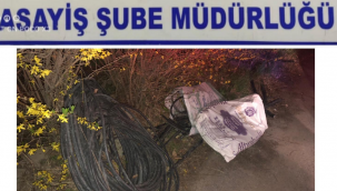 Kayseri'de 250 bin liralık kablo çalan hırsız yakalandı