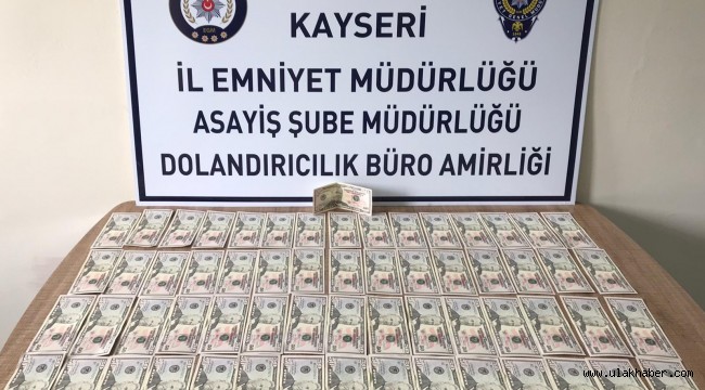 Kayseri'de sahte 4 bin 200 dolar ele geçirildi