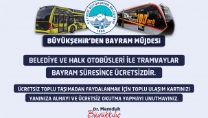 Kayseri'de bayram boyunca ulaşım ücretsiz olacak