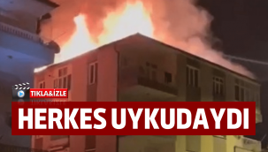 Kayseri'de yangın: Binanın çatısı küle döndü