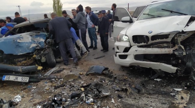Kayseri'nin Pınarbaşı ilçesinde trafik kazası