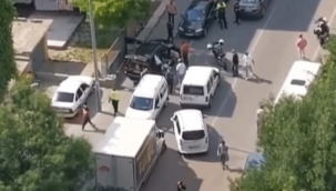 Polisin 'dur' ihtarına uymadı, kaza yaptı!