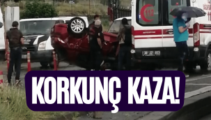 Takla atan araçta anne ve bebek yaralandı