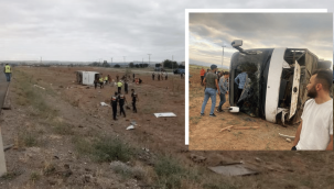 Kayseri'de yolcu otobüsü şarampole yuvarlandı