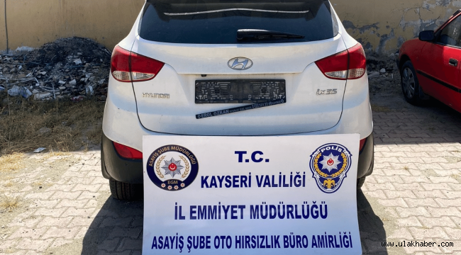 Kayseri'de çalınan araç sahibine teslim edildi