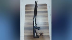 GBT kontrolü sırasında araçtan ruhsatsız pompalı av tüfeği çıktı