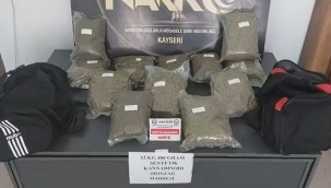 Kayseri'ye getirilen 12,5 kilogram uyuşturucuya el konuldu