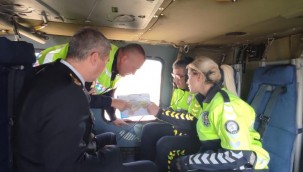 Trafik Jandarma ekipleri havadan denetim gerçekleştirdi