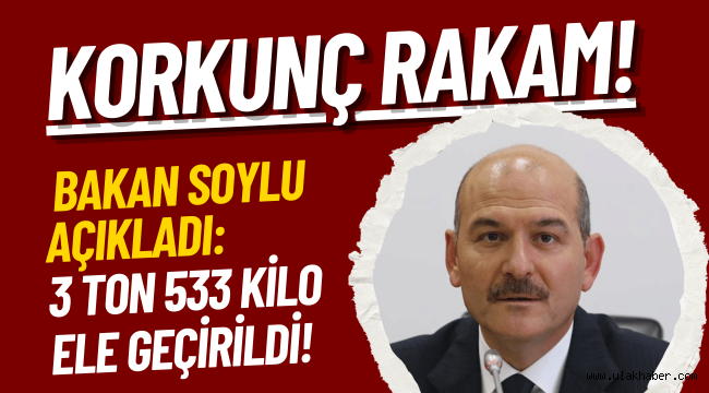 Bakan Soylu: İstanbul'da 3 ton 533 kilo metamfetamin ele geçirildi