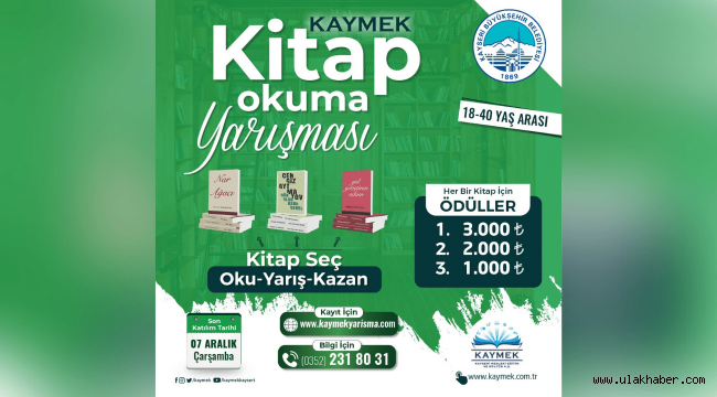 Büyükşehir'den Kayserililere "kitap okuma" yarışması