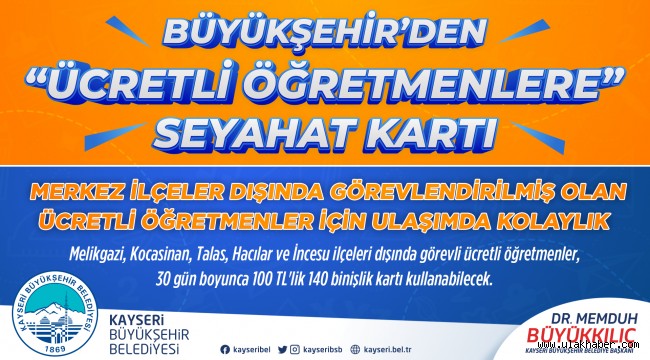 Büyükşehir'den "ücretli öğretmenlere" seyahat kartı