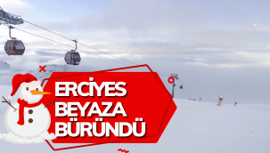 Erciyes beyaz gelinliğini giydi