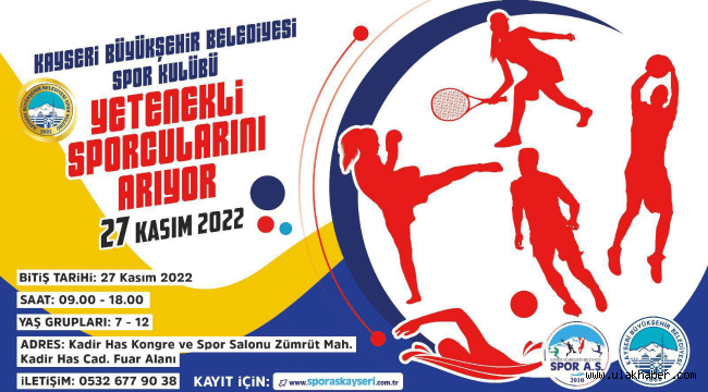 Kayseri Büyükşehir Belediyesi, yetenekli sporcuları keşfedecek