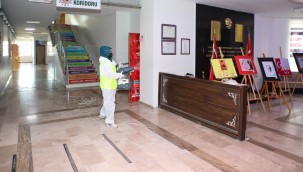 Talas'taki okullarda ara tatil temizliği