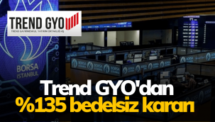 Trend GYO (TDGYO) yüzde 135 bedelsiz sermaye artırımına gidiyor