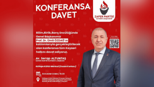 Zafer Partisi Genel Başkanı Ümit Özdağ, Kayseri'ye geliyor